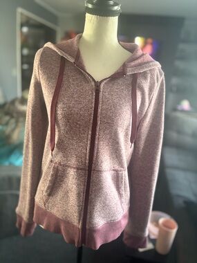 Aeropostale Heathered Mauve Zip Hoodie